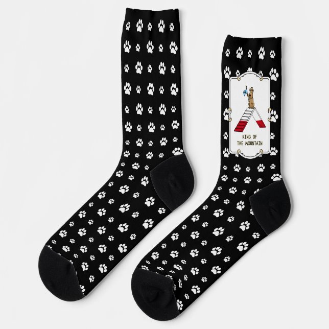 Champion King of the Berg Hund Agility lustig Socken (Linkes Detail)
