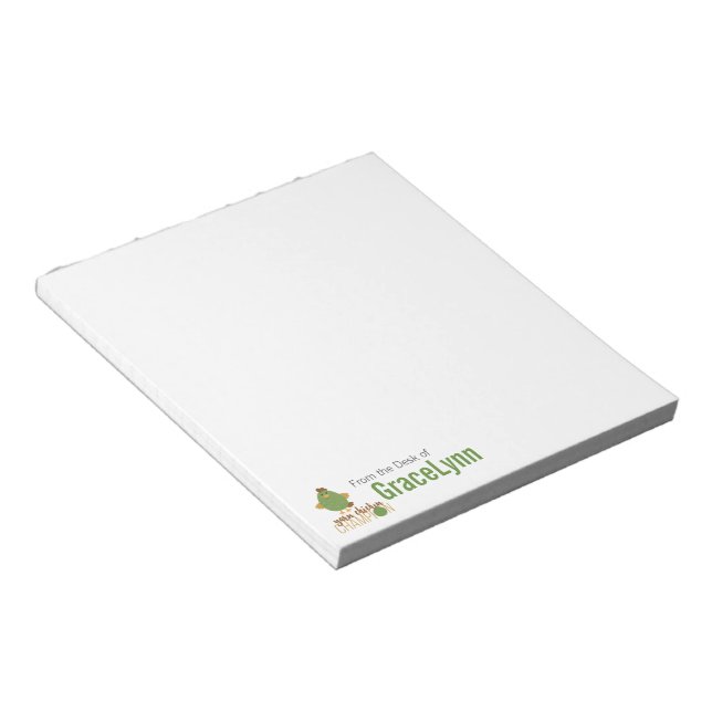 Champion Notepad, Grüne und Braune Garnelen Notizblock (angewinkelt)