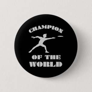 Champion of the World . Disc Golf Frisbee Golf . Button