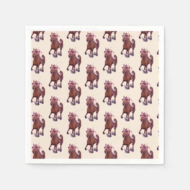 Champion Racehorse Thoroughbred gewinnt Serviette (Vorderseite)