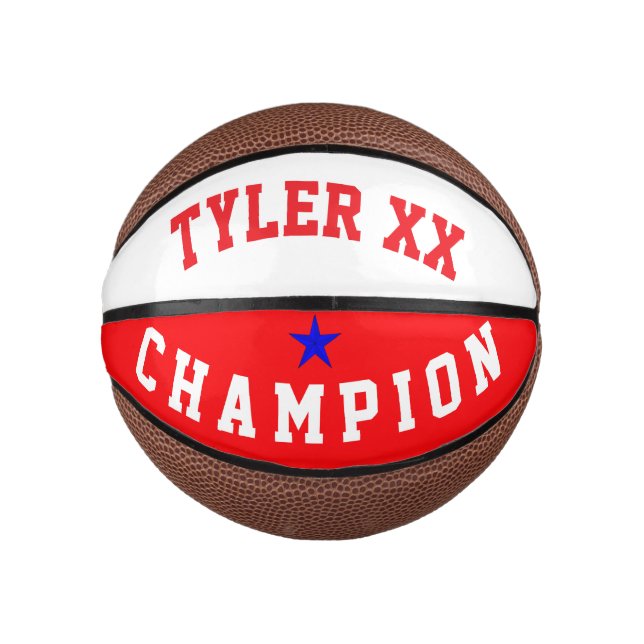 Champion Rot und Weiß Mini Basketball (Vorderseite)