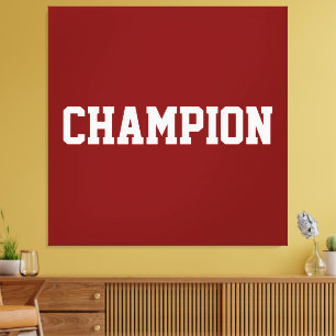 CHAMPION Sportlich Weiße Schrift Auf Fett Vintage  Leinwanddruck