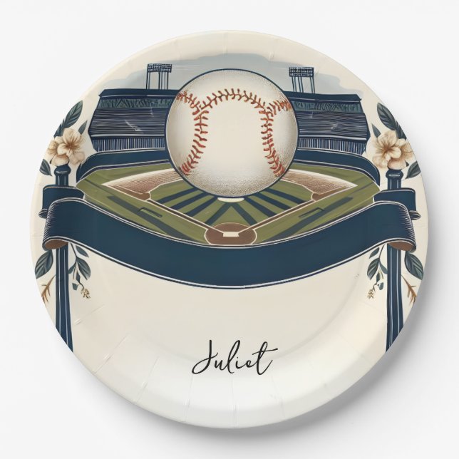 Champion Team Ball Field Baseball Brautparty Pappteller (Vorderseite)