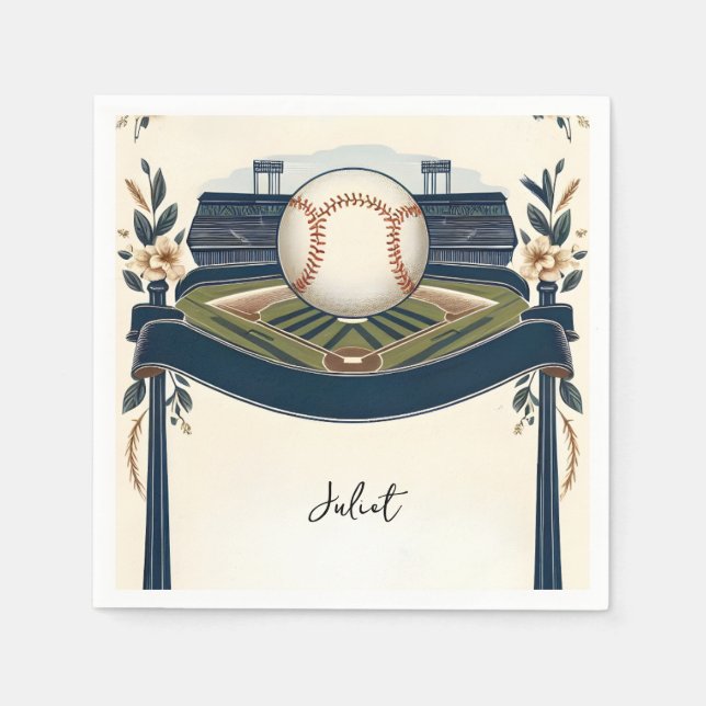 Champion Team Ball Field Baseball Brautparty Serviette (Vorderseite)
