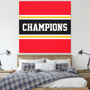 CHAMPIONS Leichtathletische Bright Red Black Racin Leinwanddruck