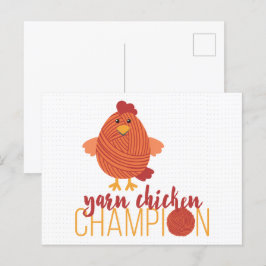 Champions mit Rot- und Orangengarn-Chicken-Champio Postkarte