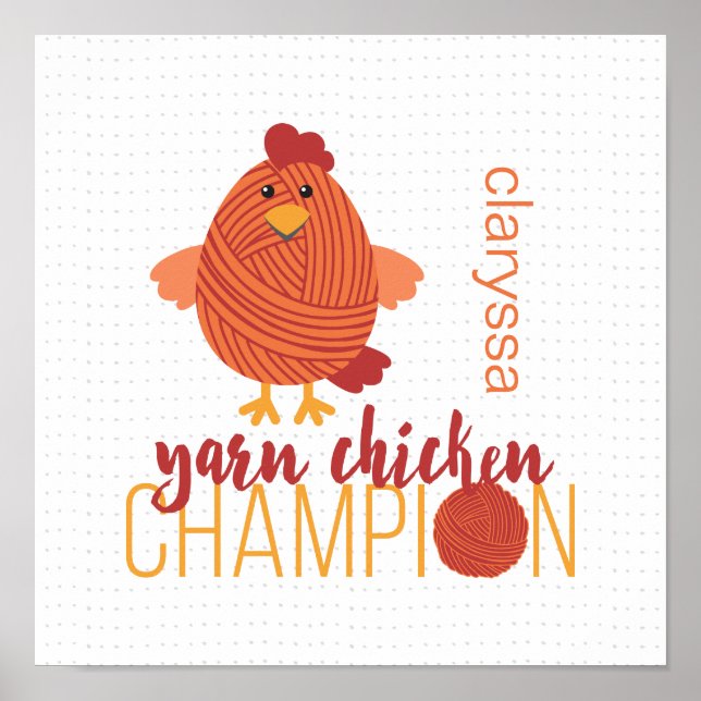 Champions Poster aus Rot und Orange Garn (Vorne)