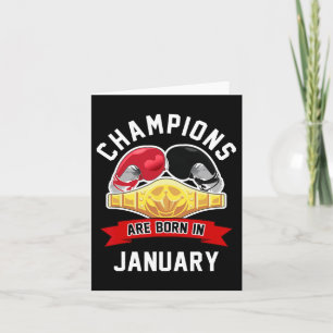 Champions sind im Januar Boxsport Birthda Geboren Karte