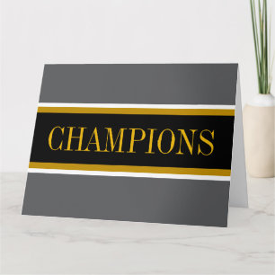 CHAMPIONS Sportlich Schwarz Weiß Grau Rennstreifen Dankeskarte