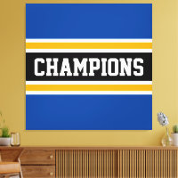CHAMPIONS Sporty Bold Blue Black Yellow Stripes