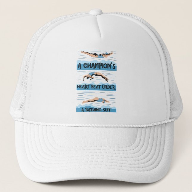 Champions Swimmer - Baden Anzug Truckerkappe (Vorderseite)