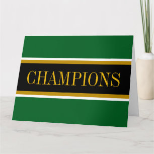 CHAMPIONS Waldgrün Schwarz Weiß Rennstreifen Dankeskarte