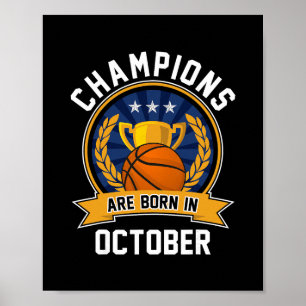 Champions werden im Oktober Sketll Geburtstagsgesc Poster