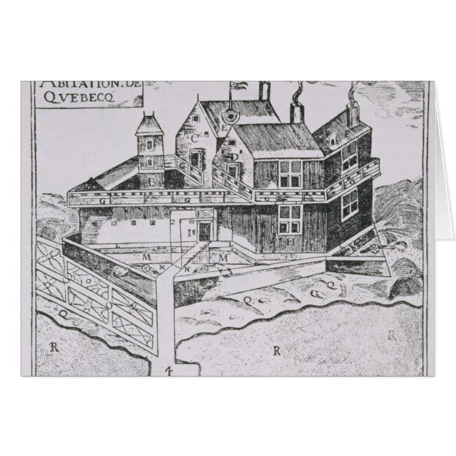 Champlains Ansicht von Quebec (Vorderseite (Horizontal))