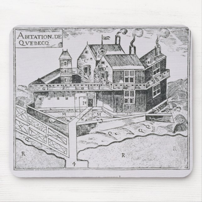 Champlains Ansicht von Quebec Mousepad (Vorne)
