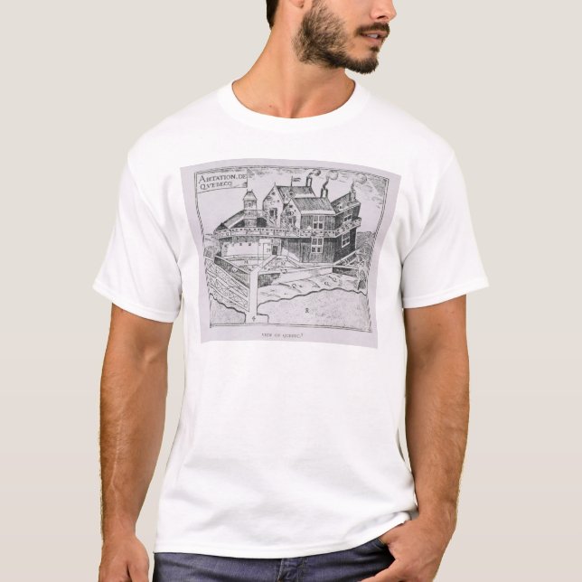Champlains Ansicht von Quebec T-Shirt (Vorderseite)
