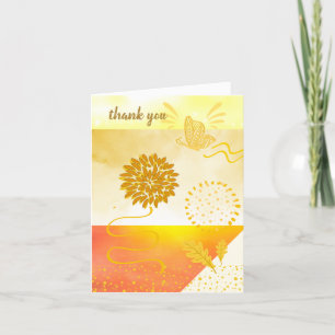 Champs Abstraits de Carte de remerciements d'or