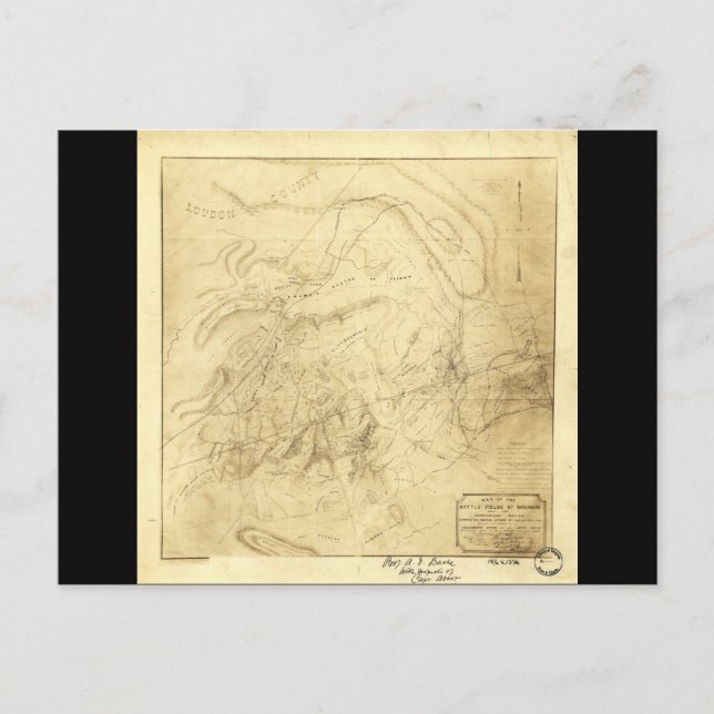 Champs de bataille de Manassas Carte 21 juillet 18 (Devant)