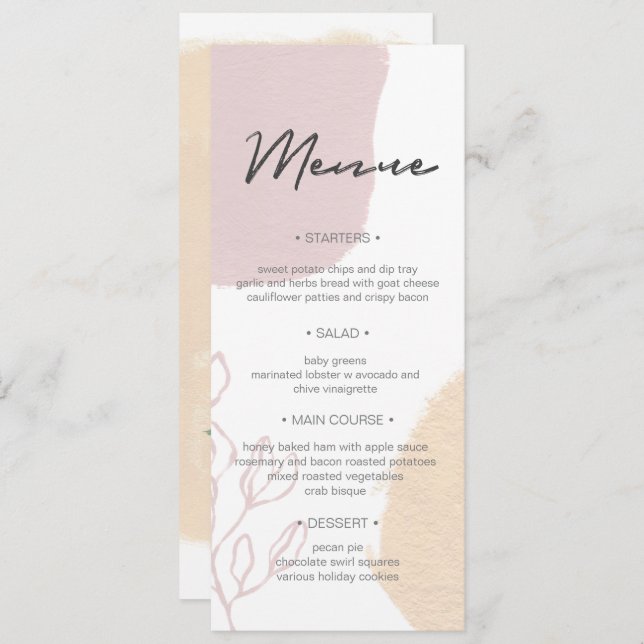 Champs de Dreams Dîner Mariage Menu Invitation (Devant / Derrière)