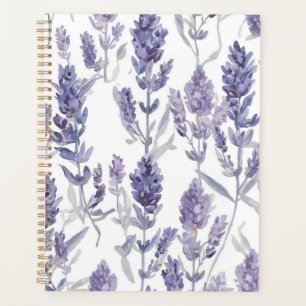 Champs de Lavande Motif de Fleur Aquarelle Viole