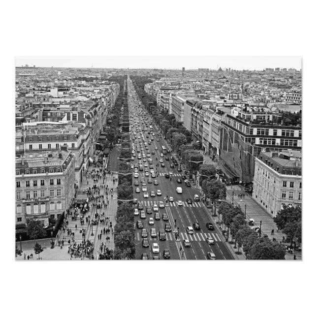 Champs Elysees vom Arc de Triomphe Fotodruck (Vorne)