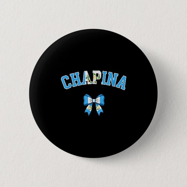 Chana Guatemalan Women Coquette Bow Guatemala Flag Button (Vorderseite)