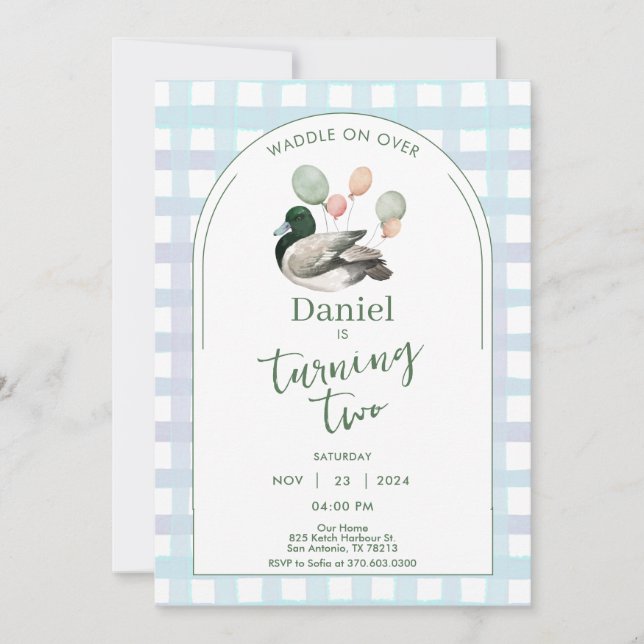 Chance Canard Anniversaire Invitation pour n'impor (Devant)