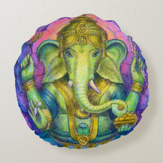 Chance de coussin rond de Bouddha d'éléphant de