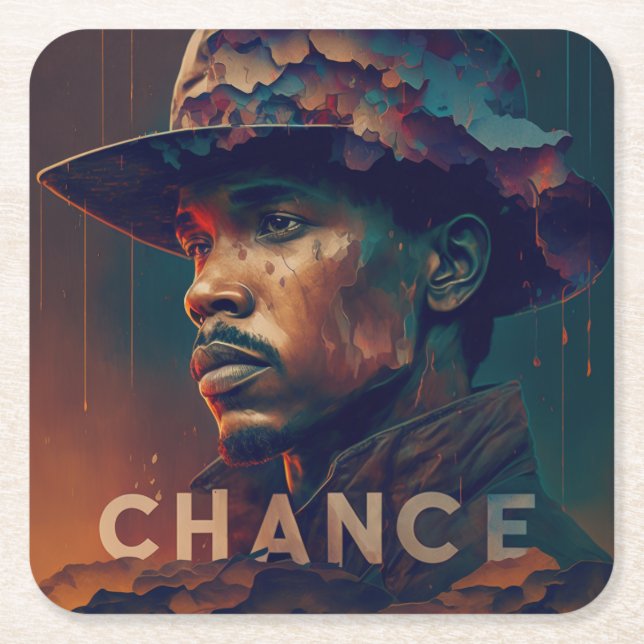 Chance Rechteckiger Pappuntersetzer (Vorderseite)