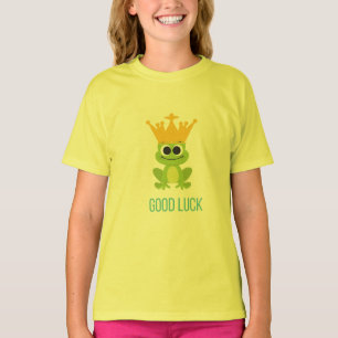 Chance t-shirt couronné grenouille "Bonne chance" 