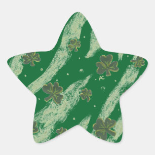 Chance vert shamrock autocollants étoile motif