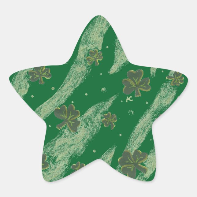 Chance vert shamrock autocollants étoile motif (Devant)