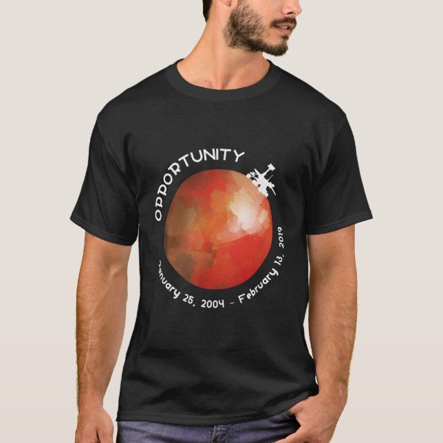 Chancen Rover 2004 2019 Mars Mission Rip Design T-Shirt (Vorderseite)
