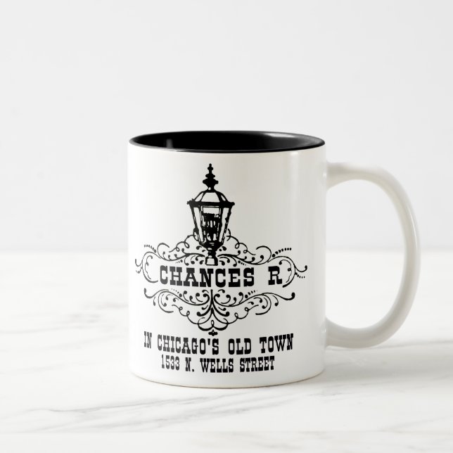 Chances R Restaurant, Chicago und Chicagoland Zweifarbige Tasse (Rechts)