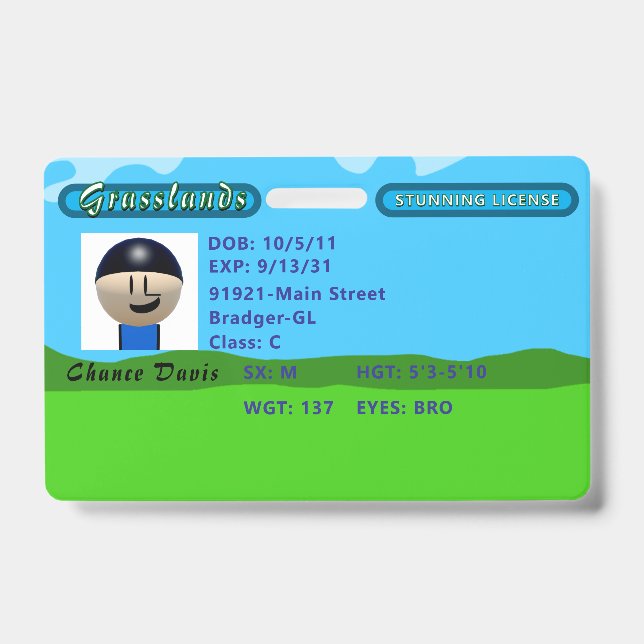 Chance's Stunning License Ausweis (Front)