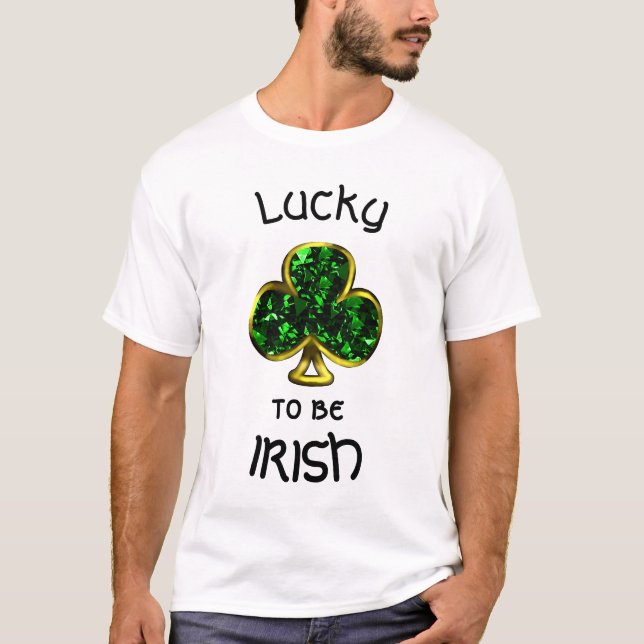 Chanceux d'être Shamrock irlandais et t-shirt homm (Devant)