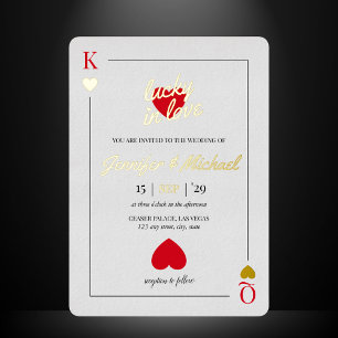 Chanceux en amour carte à jouer mariage Las Vegas 