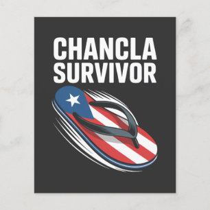 Chancla-Überlebender lustiger spanischer Witz Flyer