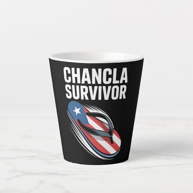 Chancla-Überlebender Lustiger Spanischer Witz Milchtasse (Vorderseite)