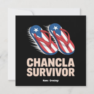 Chanclour Survivor Funny Puerto Rico Joke Gift Einladung
