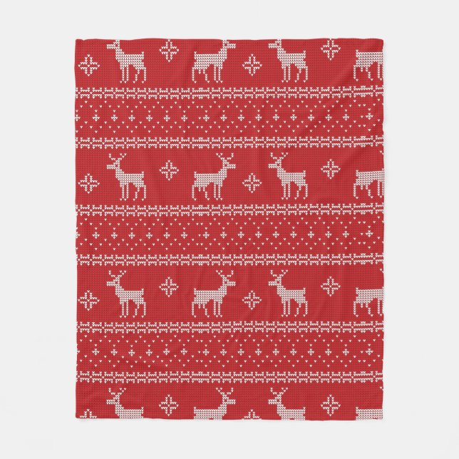Chandail de Knit rouge avec couverture en polaire  (Devant)