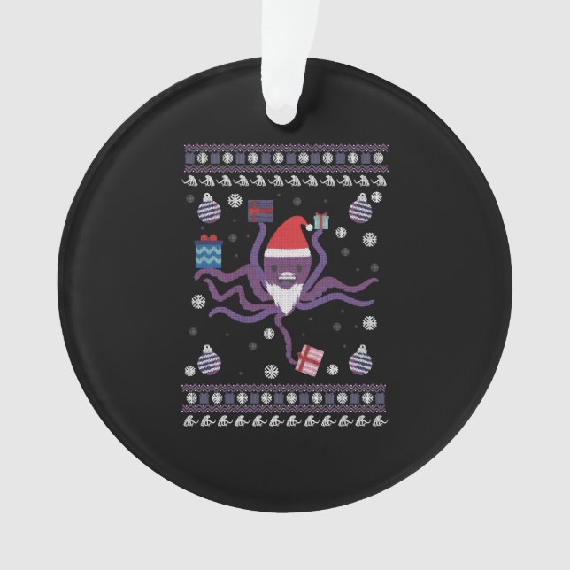 Chandail de Noël moche de vacances OCTOPUS NOËL (devant)