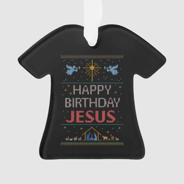 Chandail de Noël moche Joyeux Anniversaire Jésus (devant)