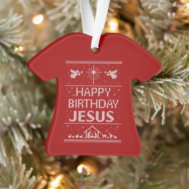 Chandail de Noël moche - Joyeux anniversaire Jésus (Arbre)