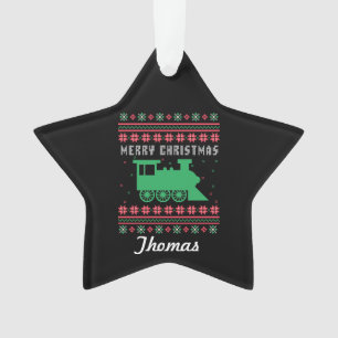 Chandail de Noël moche pour train de locomotives