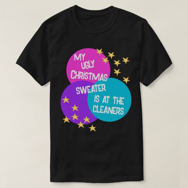 Chandail de Noël moche T-shirt rose pourpre (Design devant)