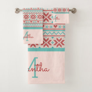 Chandail d'hiver nordique Faux Knit Motif Monogram