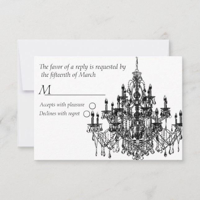 Chandee Amore' rsvp card schwarz Karte (Vorderseite)