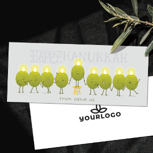 Chandeleur de Hanukkah Olives   Carte avec logo de