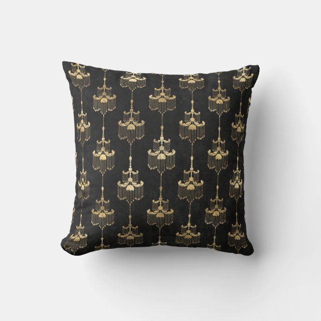 Chandelier Black Gold coussin moderne (Recto)